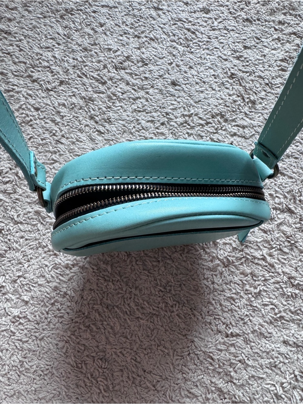 Portland Leather Mint Round Crossbody Purse - Picture 7 of 7